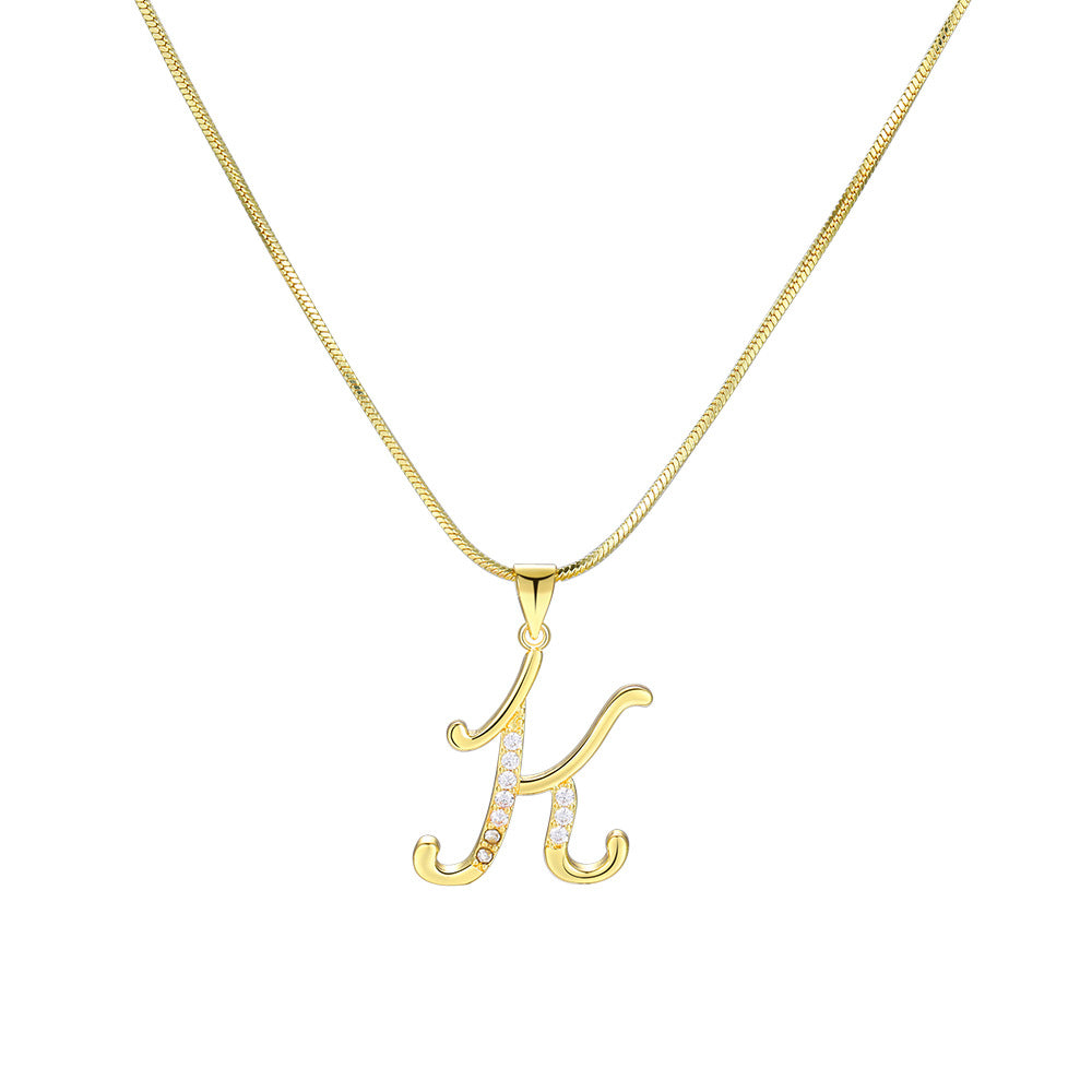 European and American 26 letters gold necklace
