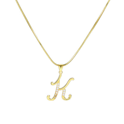 European and American 26 letters gold necklace
