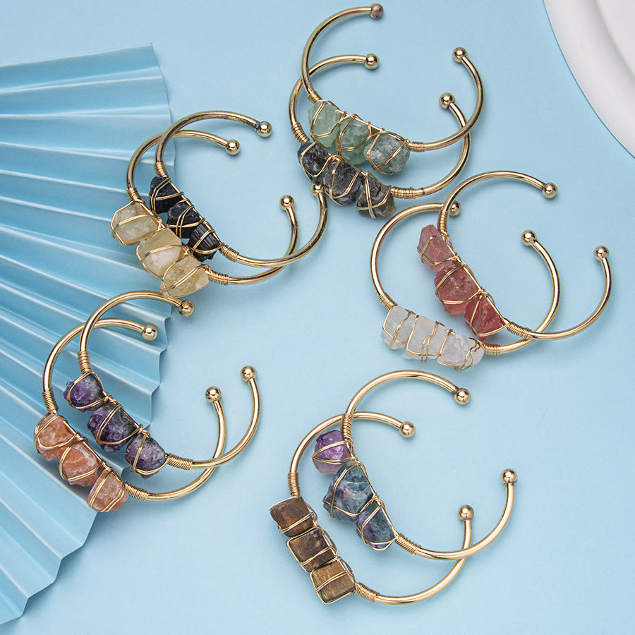 Copper Amethyst Rose Quartz Bracelet