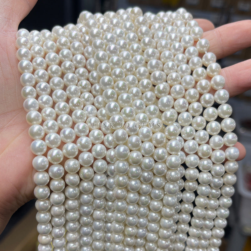 7A electroplated white bead round bead imitation pearl