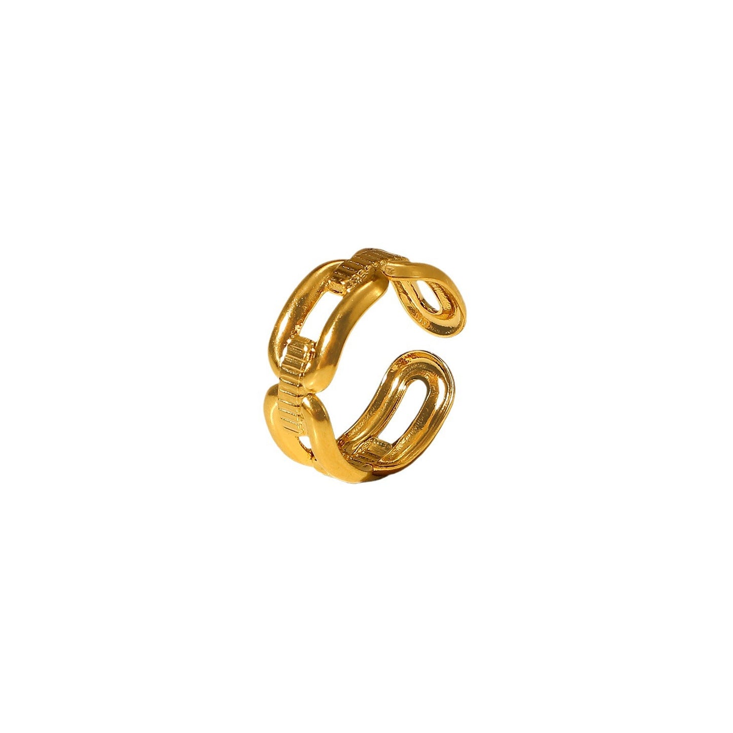 Four rectangular clasp open rings