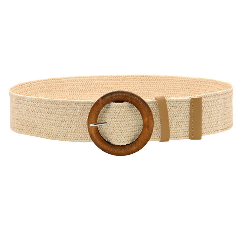 Grass braided belt women's retro