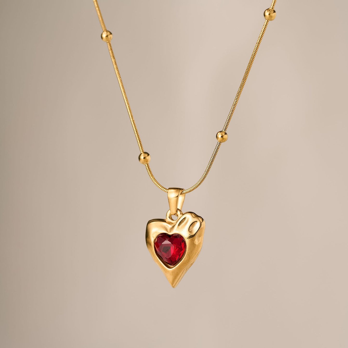 Stainless Steel Irregular Heart Necklace