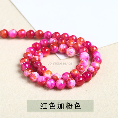 Colored Persian jade loose beads chalcedony round beads