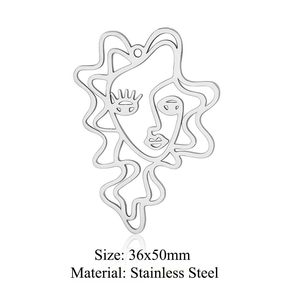 5 pcs/bag witch titanium steel pendant peach heart cross