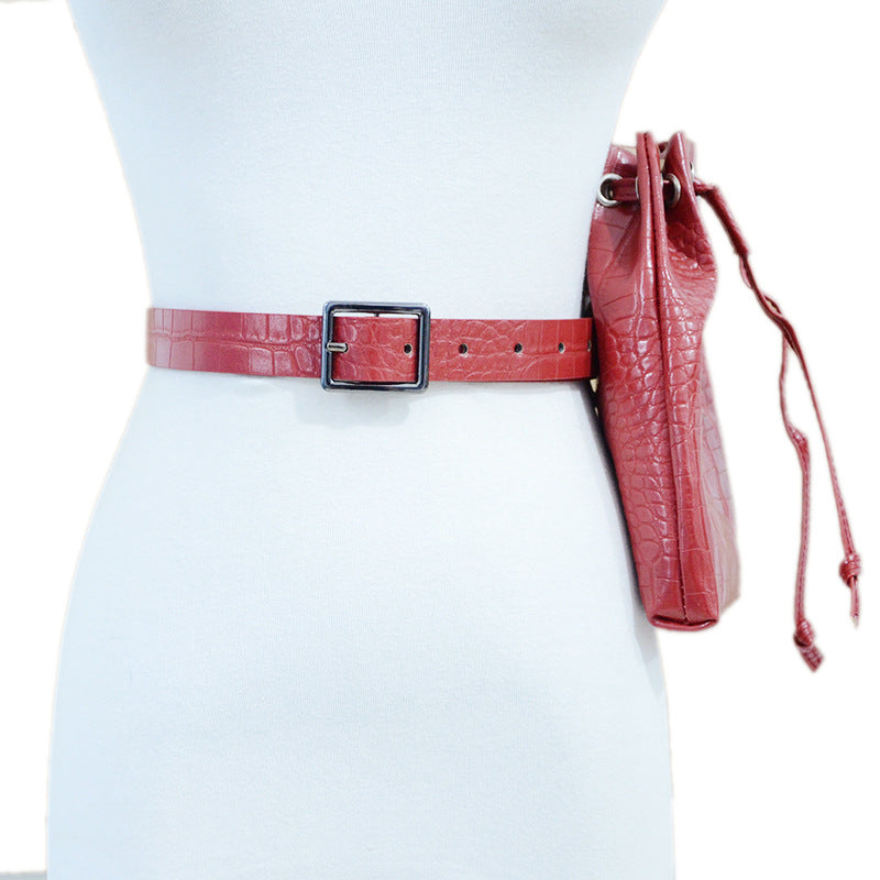 Crocodile pattern decorative purse belt