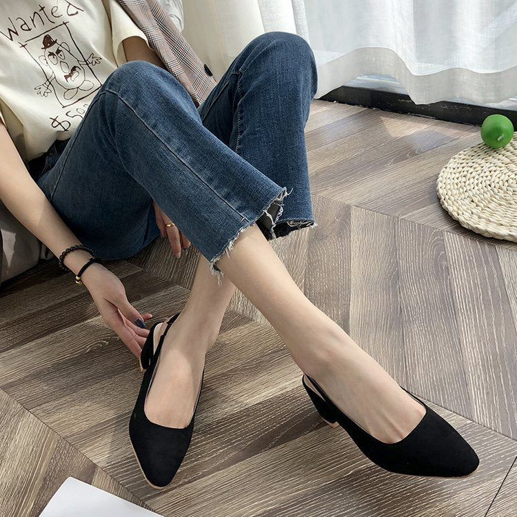 Suede chunky women's shoes