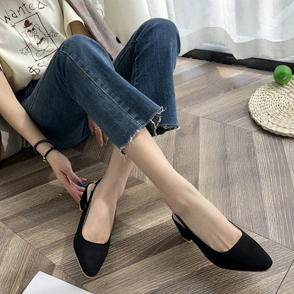 Suede chunky women's shoes