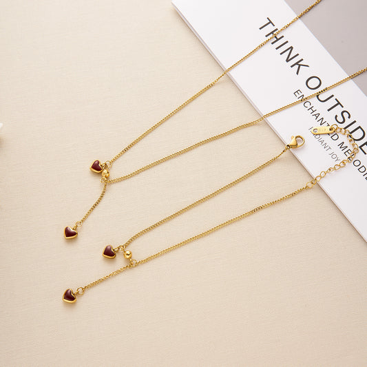 18K Gold Double Heart Necklace