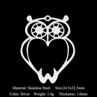 5 pcs/pack mushroom water drop stainless steel pendant