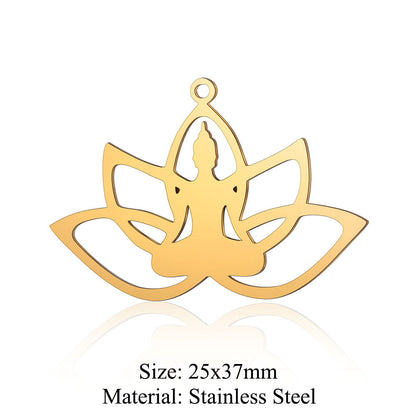 5 pcs/bag eye palm titanium steel pendant fashion