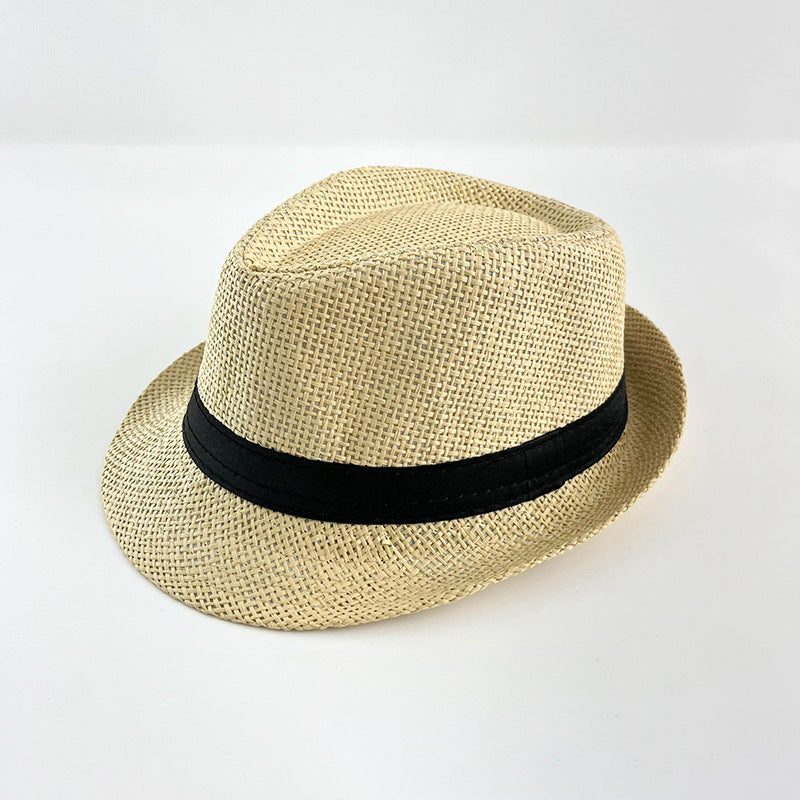 Sombrero de jazz de rafia, sombrero para el sol de playa de verano, estilo británico 
