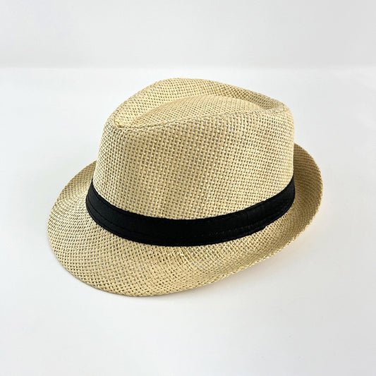 Sombrero de jazz de rafia, sombrero para el sol de playa de verano, estilo británico 