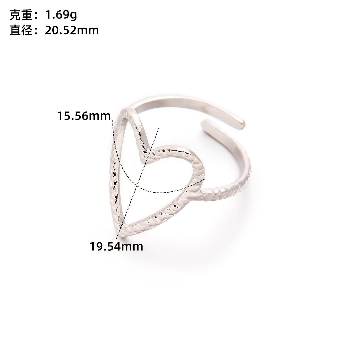 Retro Wide-Pleated Heart Titanium Steel Ring — 18K Gold Plated