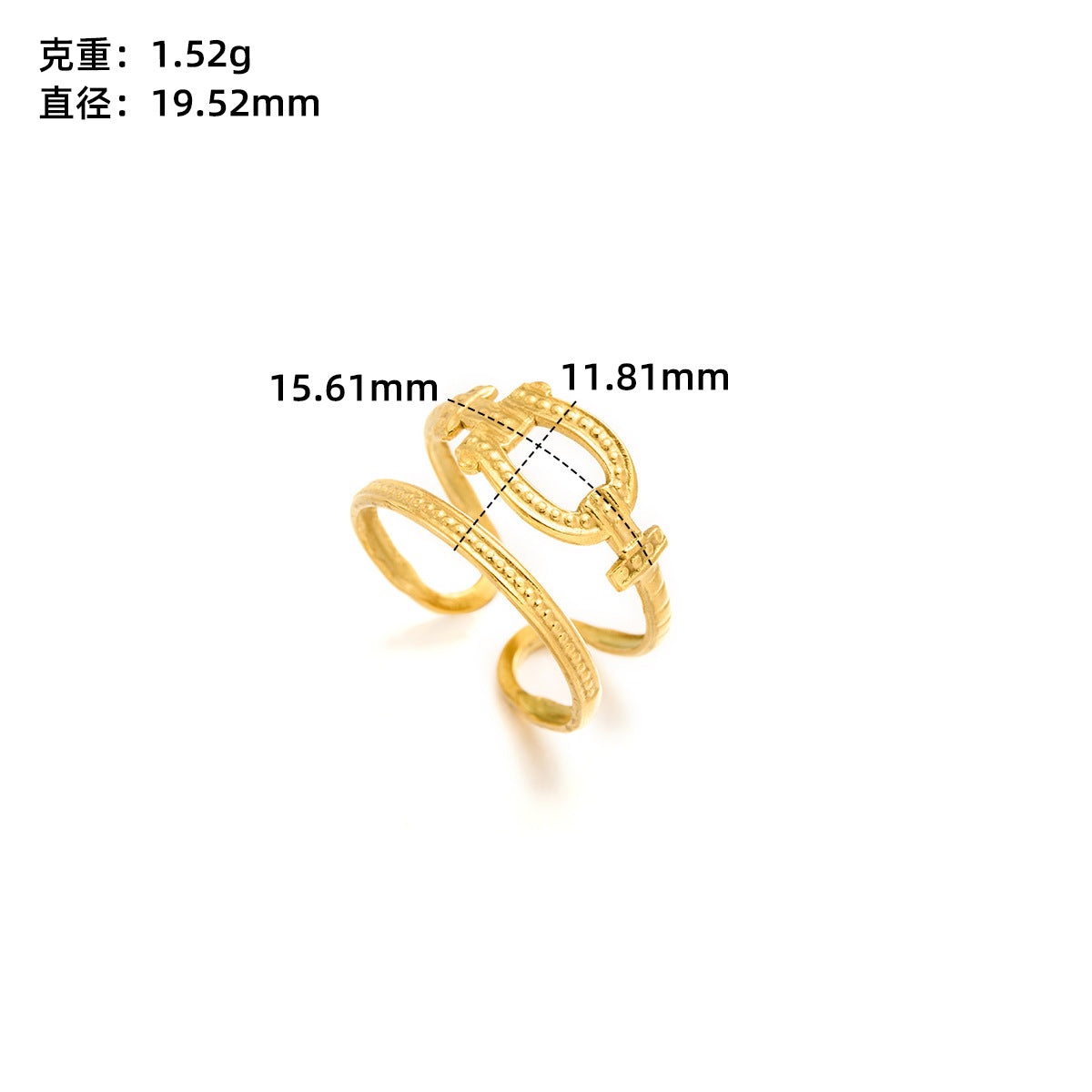 Stainless steel love open ring
