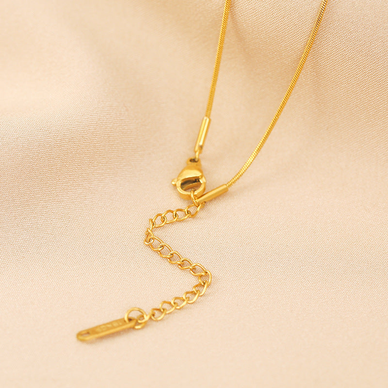 H letter titanium steel necklace female