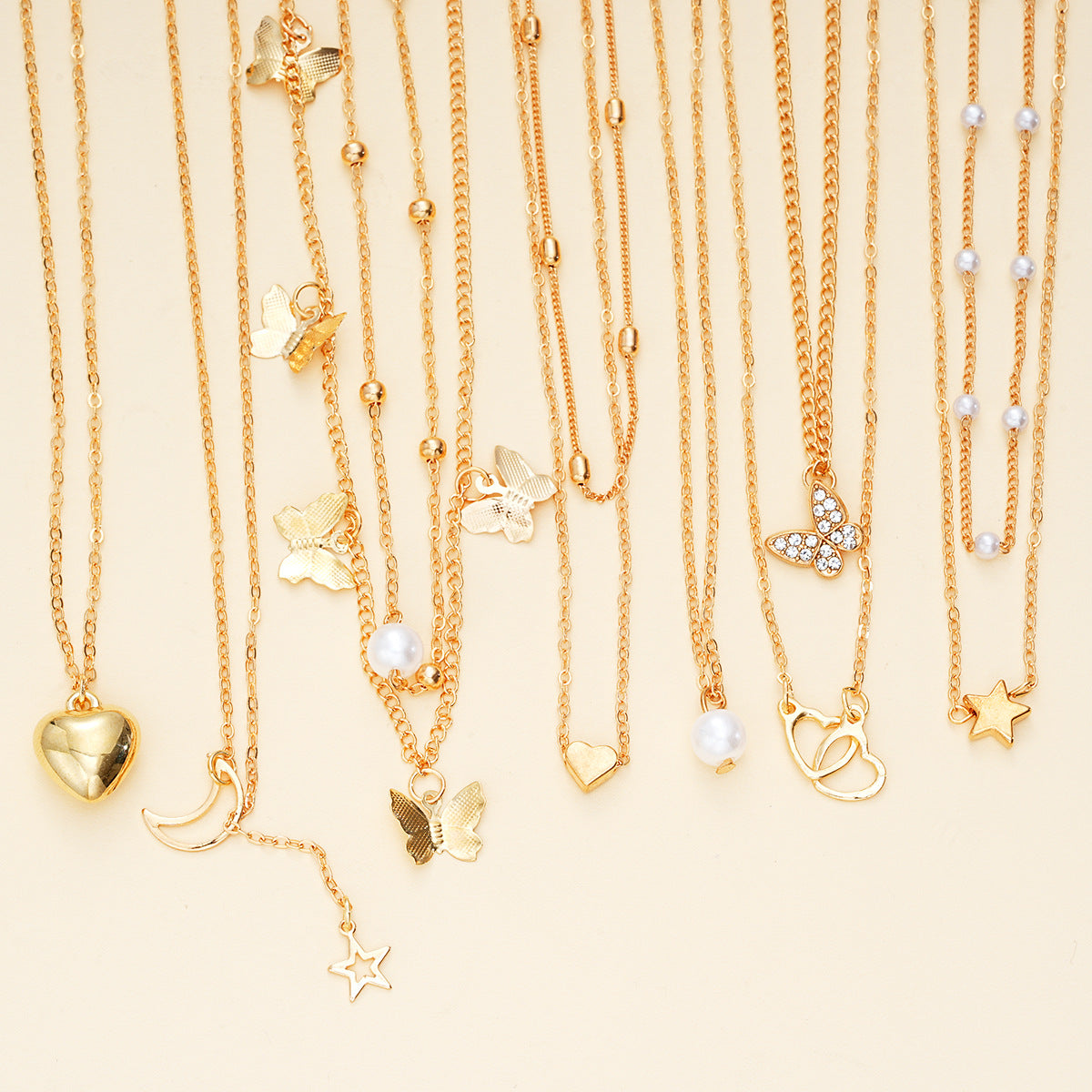 Star, Moon & Butterfly Necklace Set