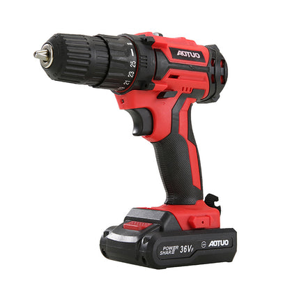 Upgraded 36V Lithium Drill & Electric Screwdriver - Cordless Rechargeable Tool