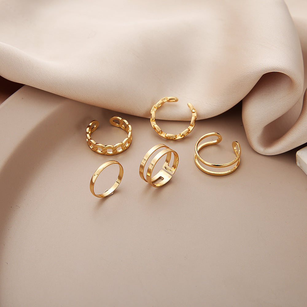 12-Piece Hollow Butterfly & Love Ring Set