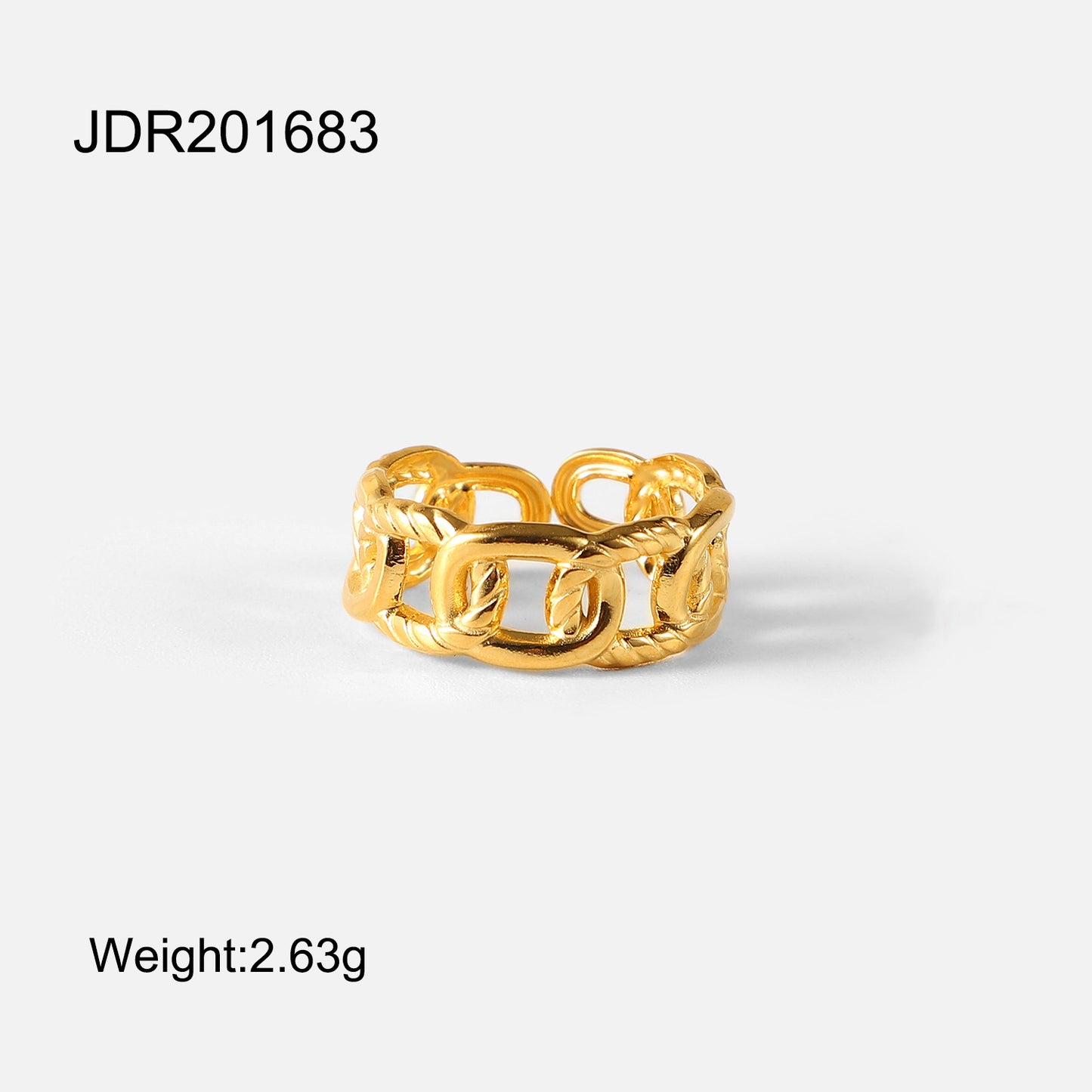 Steel twist chain open ring jewelry