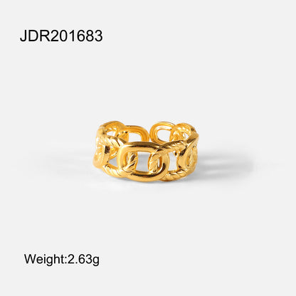 Steel twist chain open ring jewelry