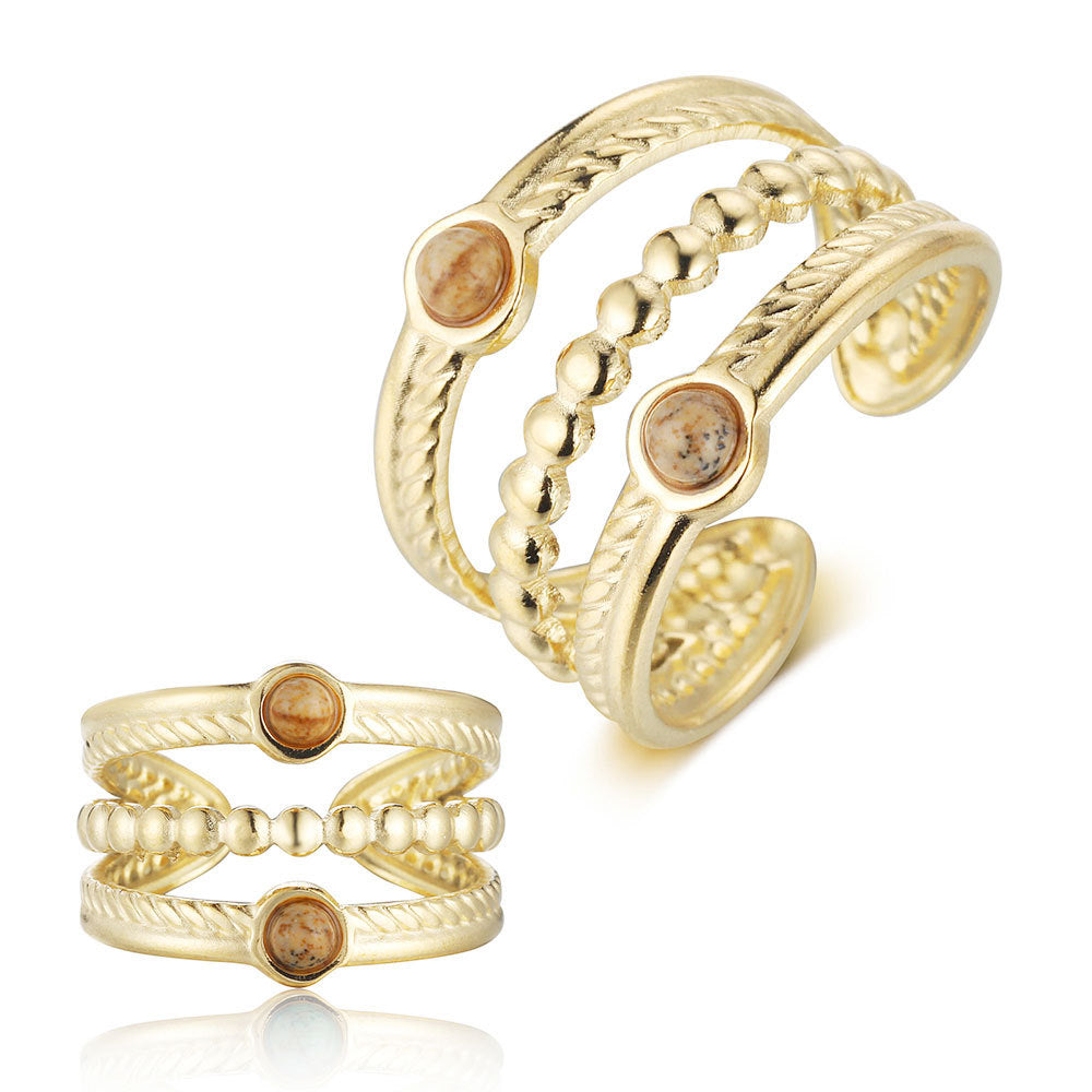 Dripping star love peach heart titanium steel ring