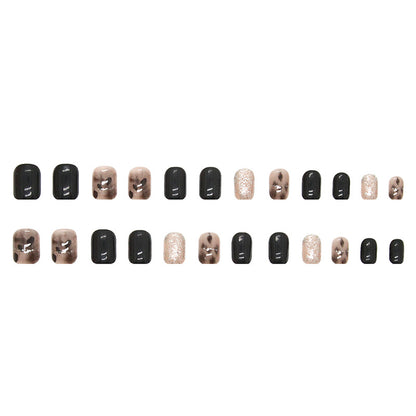 Uñas con purpurina negra ombré 