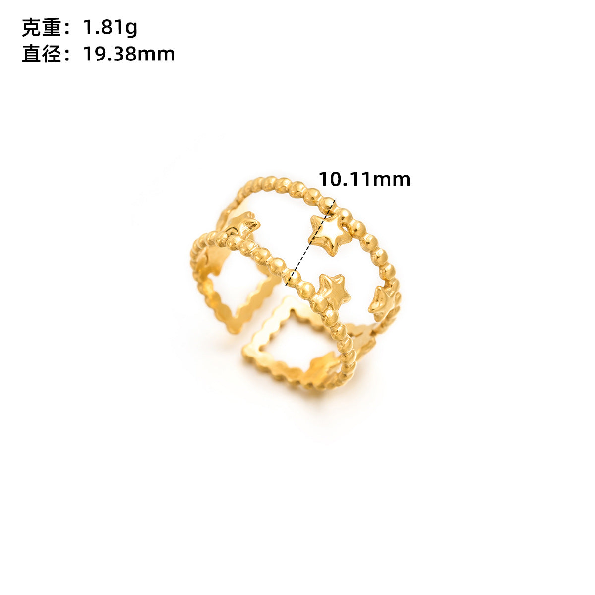 Stainless steel love open ring