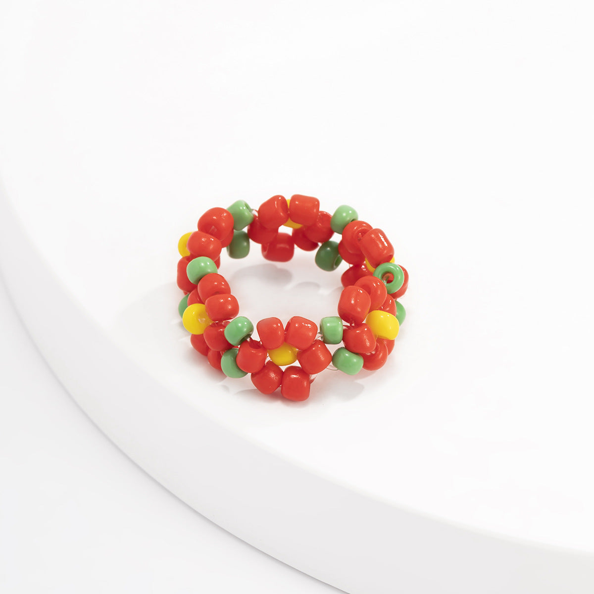 Anillo de cuentas de arroz de estilo retro, con combinación de estilos 