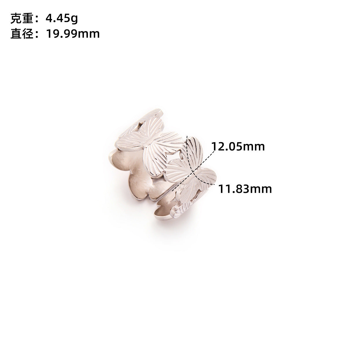 Retro Wide-Pleated Heart Titanium Steel Ring — 18K Gold Plated