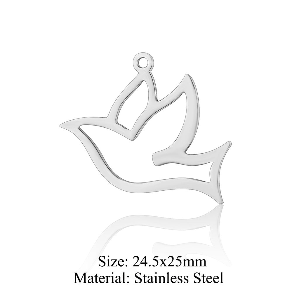 5 pcs/titanium steel pendant pigeon owl dolphin