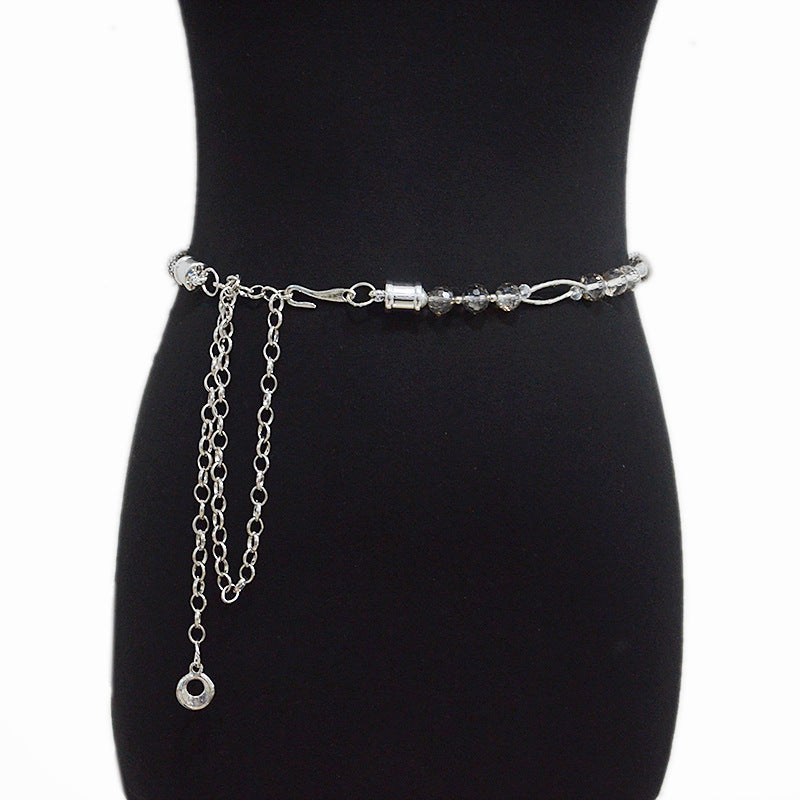 Handmade beaded crystal bead chain