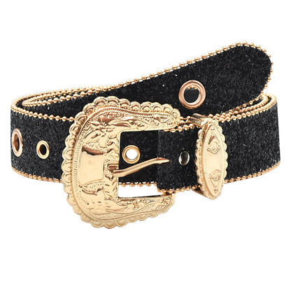 Rhinestone belt female ins wind thin belt