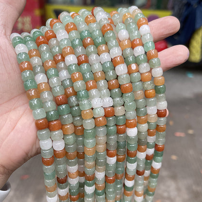 7-8Mm natural tricolor jade old beads loose beads