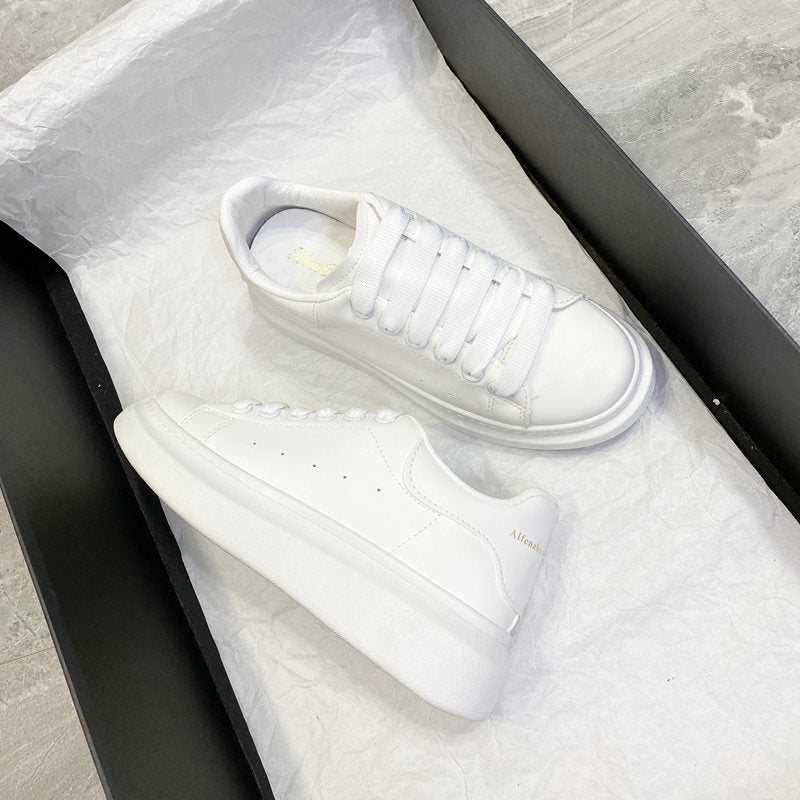Thick-soled white shoes for men and women casual sports shoes