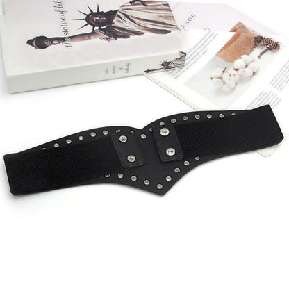 Elastic waist casual wide belt