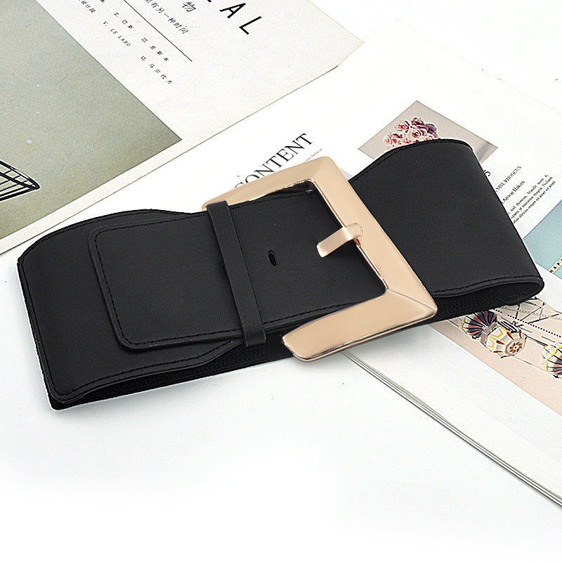 Extra wide elastic women's belt