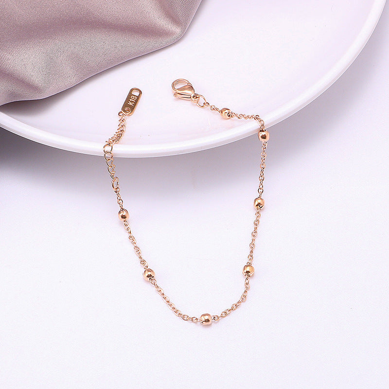 18K rose gold bead bracelet