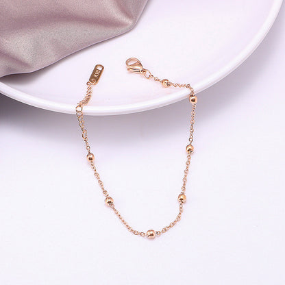 18K rose gold bead bracelet