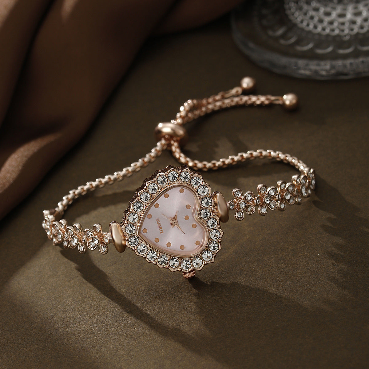 Bracelet Watch Necklace Earrings Ring Set