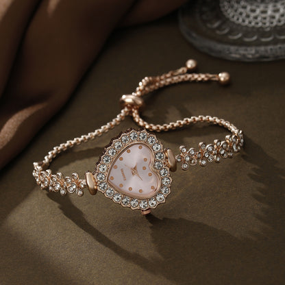 Bracelet Watch Necklace Earrings Ring Set