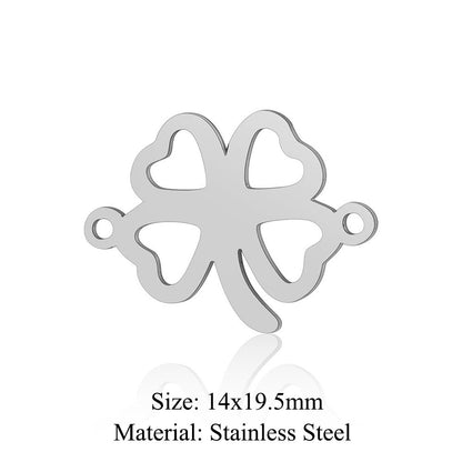 5 pcs/pack Four Leaf Clover Tree of Life Transfer Titanium Steel Pendant