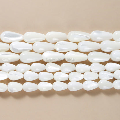 12 * 6Mm white horseshoe snail straight hole water drop shaped loose beads