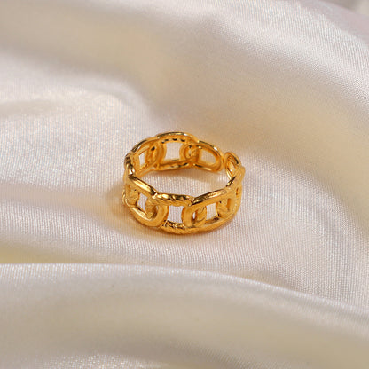 Steel twist chain open ring jewelry
