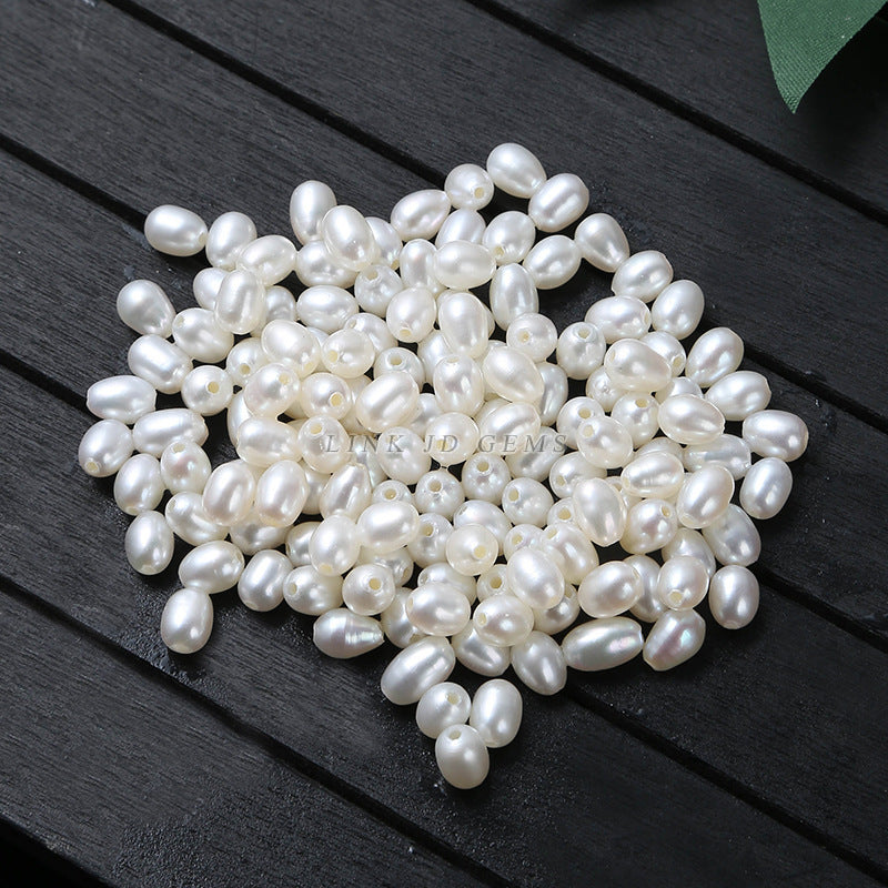 4-5Mm natural freshwater punched round macroporous pearl loose beads