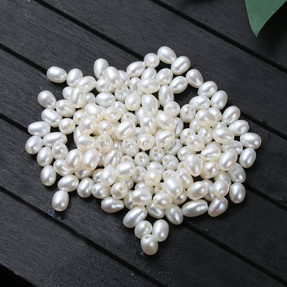 6-7Mm natural white freshwater punched round macroporous pearl powder