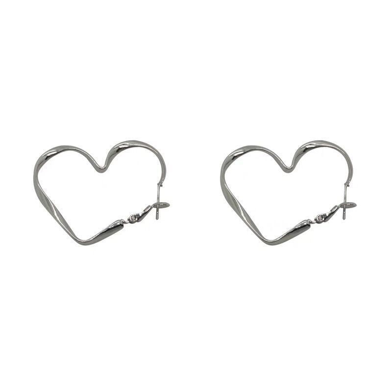 Exaggerated big love earrings