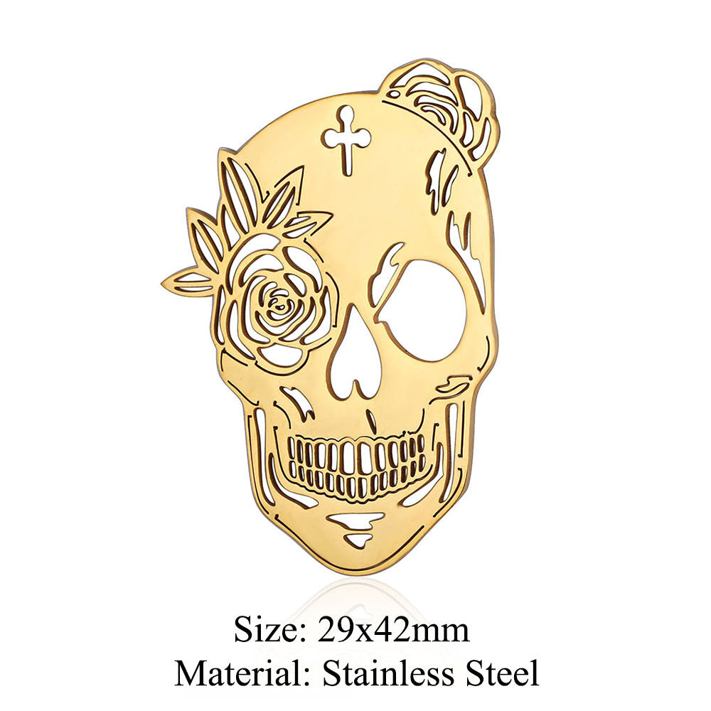 5 pcs/bag witch titanium steel pendant peach heart cross