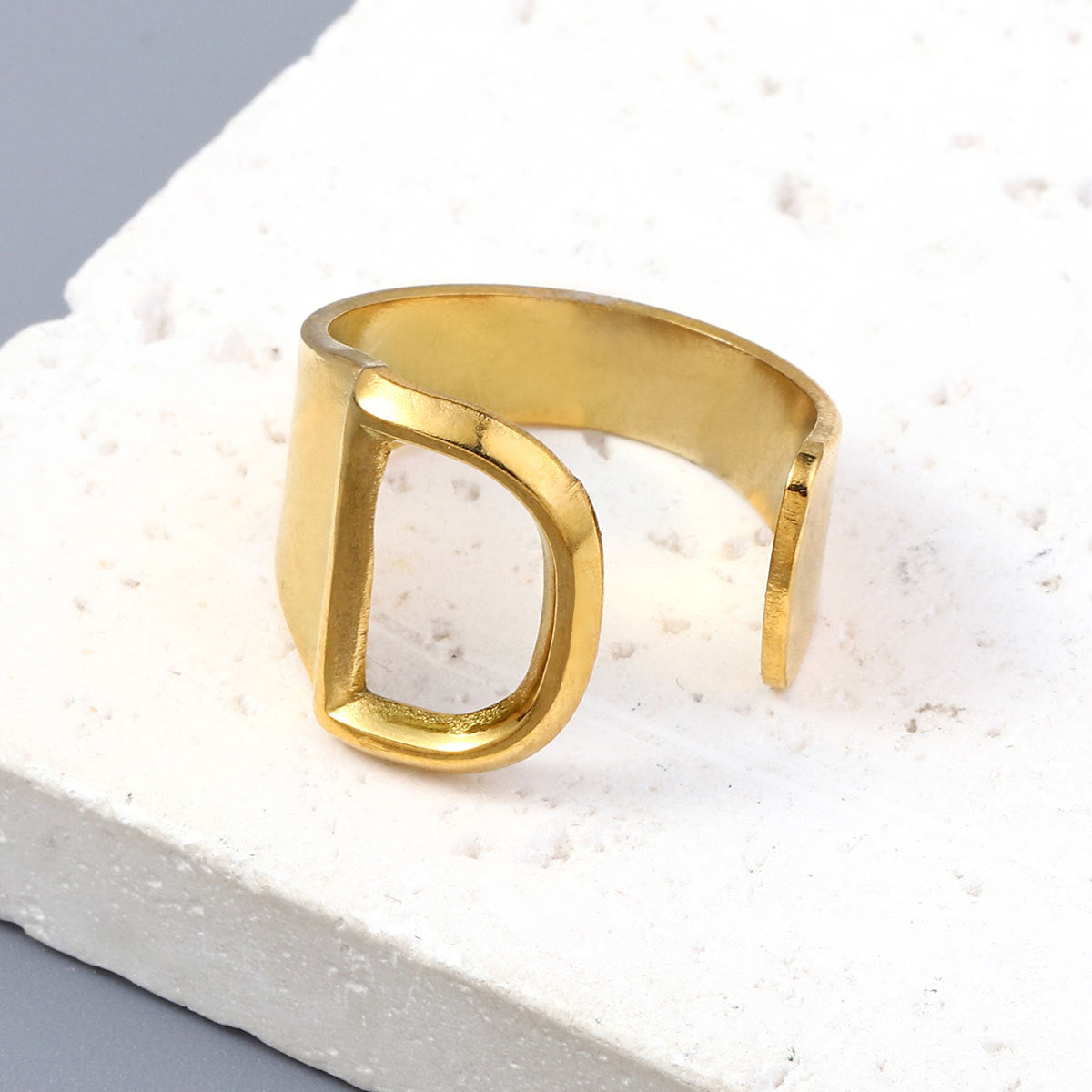 Titanium steel 26 English letter open ring