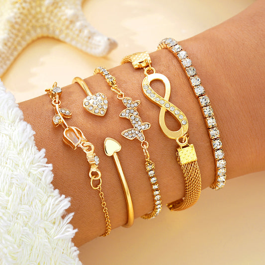 Infinity Butterfly Bracelet Set (5-Piece)